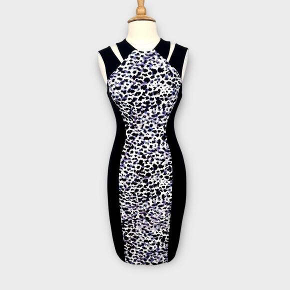Cache Abstract Animal Print Bodycon Sheath Dress Sz 10 Sexy Glam Y2K Mob Wife - Picture 11 of 11